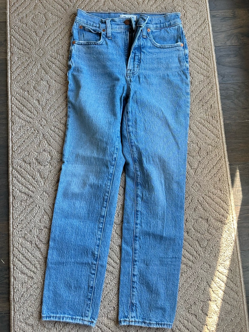 Madewell Light Blue High-Rise Straight Jeans size 25 regular length